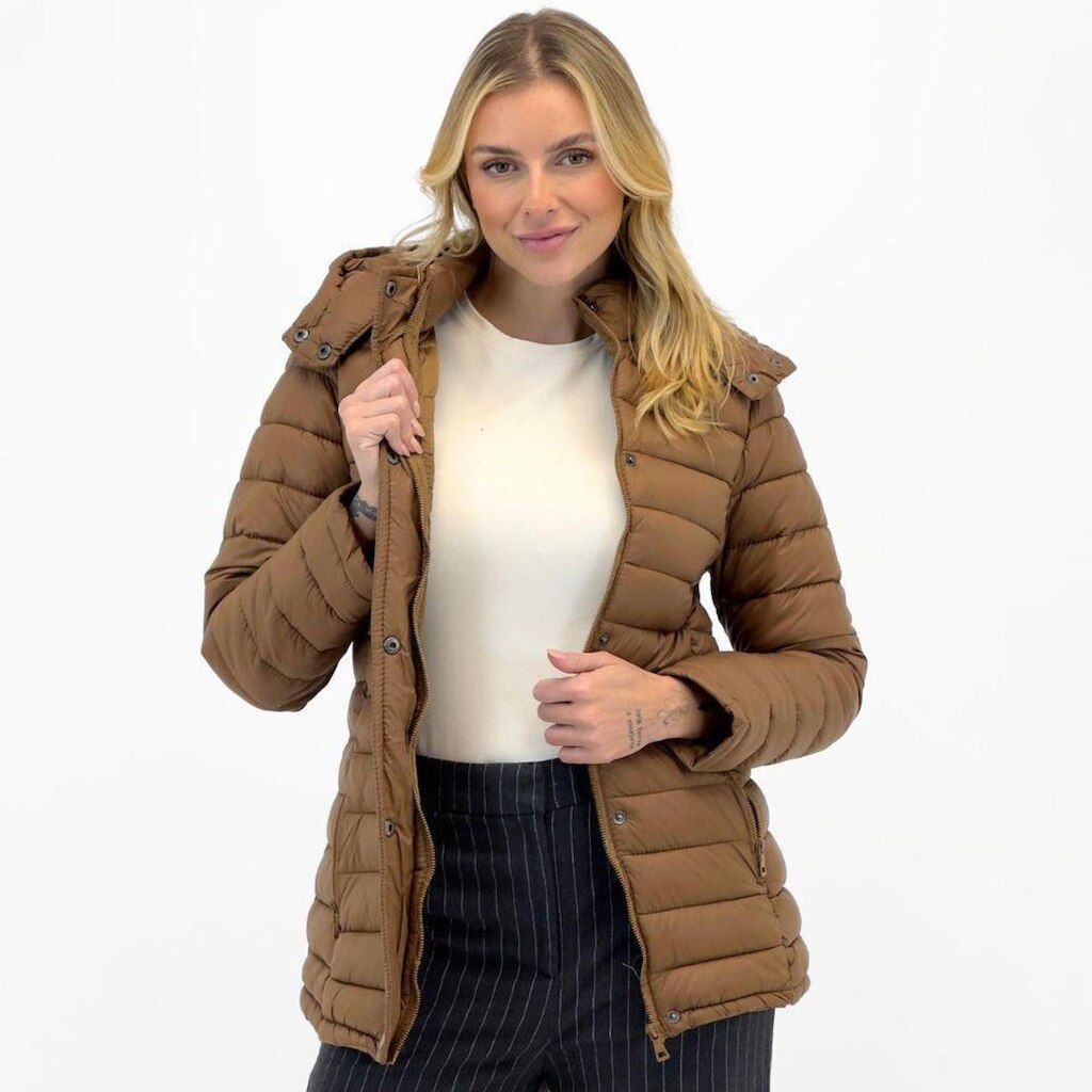 Jaqueta Dyordhana Puffer Nylon com Capuz Feminina