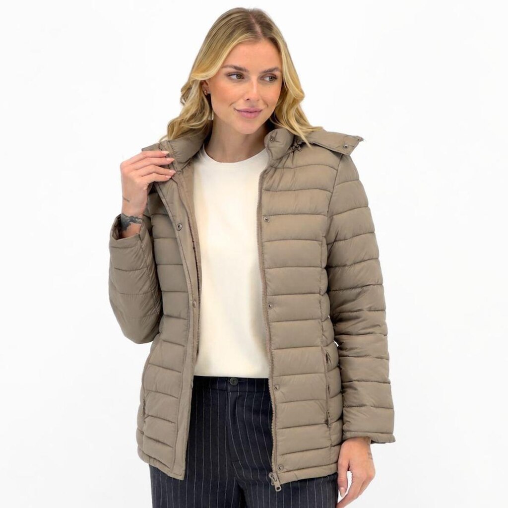 Jaqueta Dyordhana Puffer Nylon com Capuz Feminina