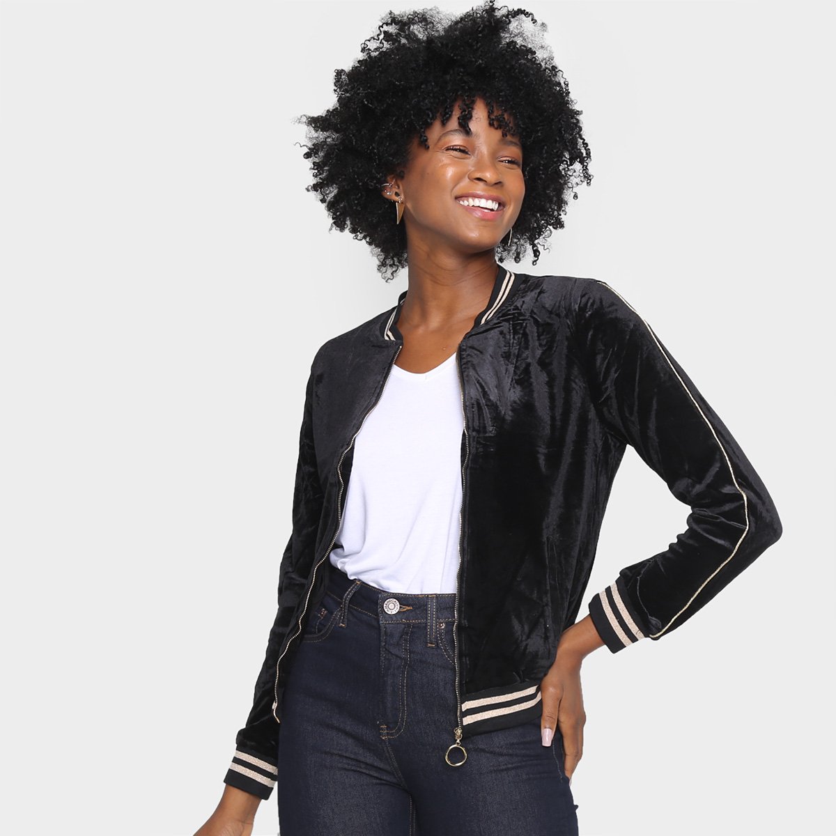 Jaqueta Eagle Rock Bomber Plush Feminina - Preto Menor preço em Jaqueta Eagle Rock Bomber Plush Feminina - Preto