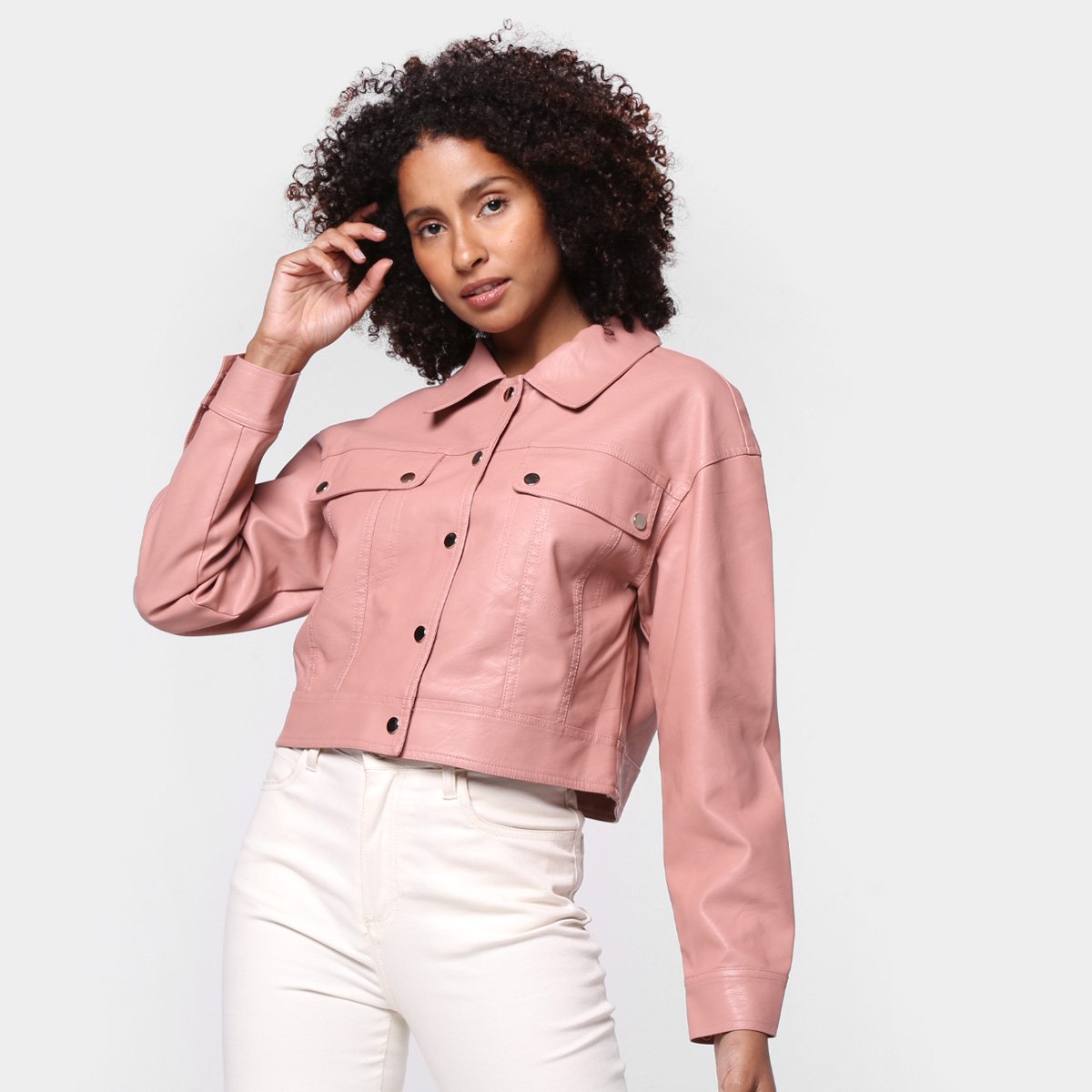 Jaqueta Eagle Rock Botões Feminina - Rosa Menor preço em Jaqueta Eagle Rock Botões Feminina - Rosa