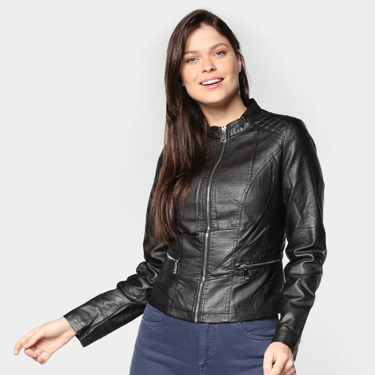 Jaqueta Eagle Rock Matelassê Feminina - Preto Menor preço em Jaqueta Eagle Rock Matelassê Feminina - Preto