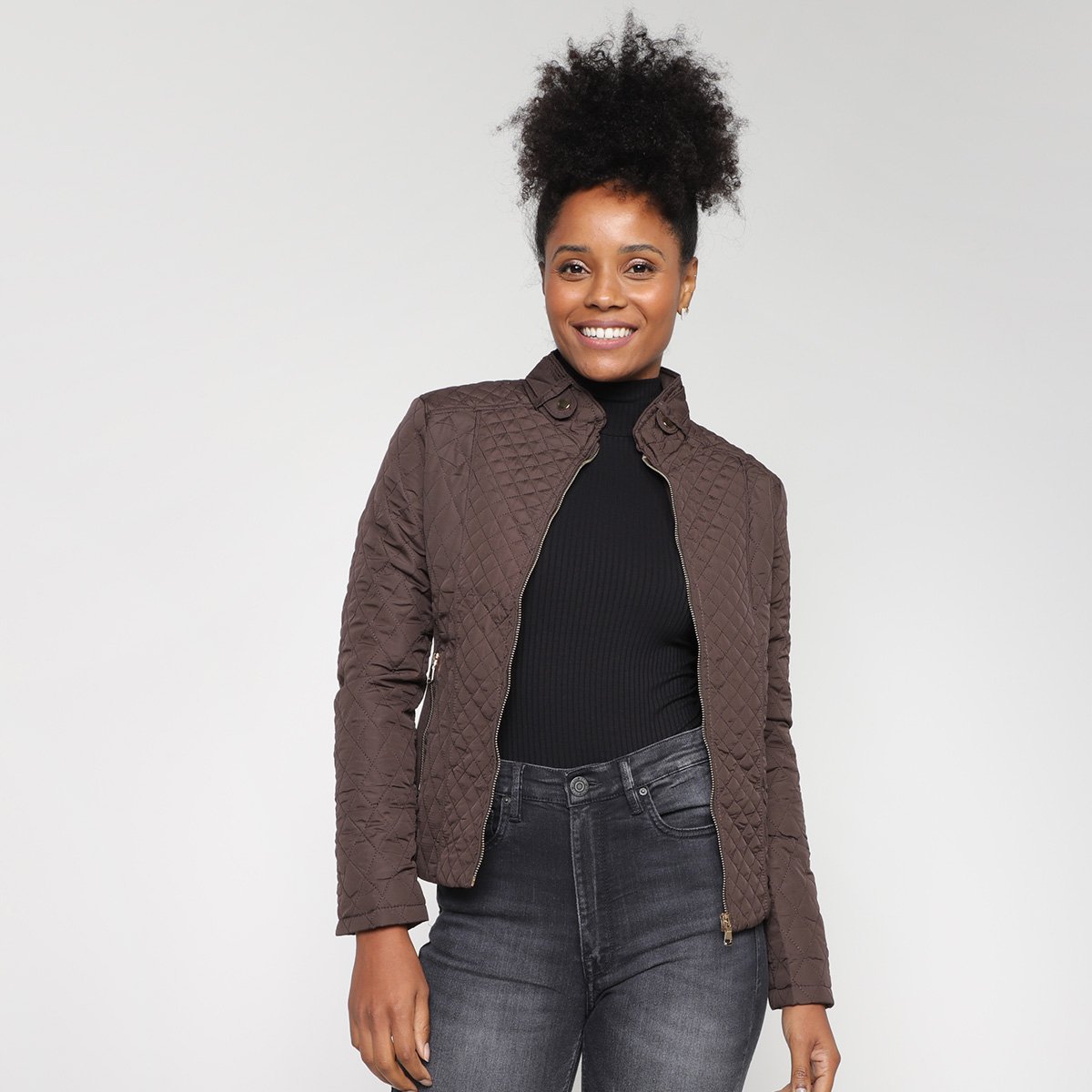 Jaqueta Eagle Rock Nylon Matelassê Feminina - Marrom Menor preço em Jaqueta Eagle Rock Nylon Matelassê Feminina - Marrom