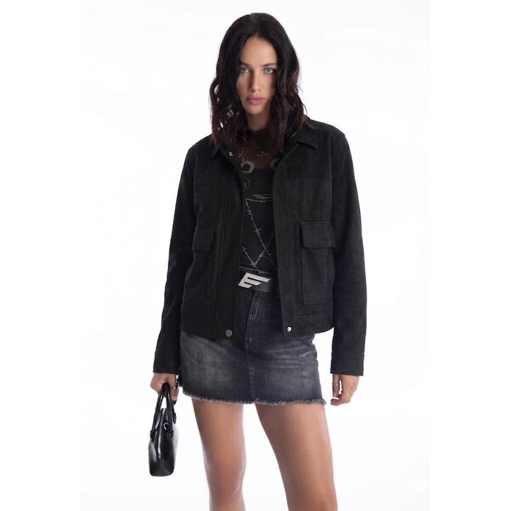 Jaqueta Ellus Suede Golf Classic Pockets