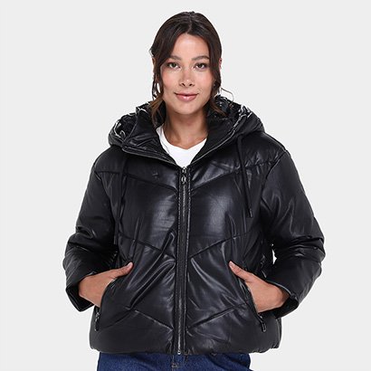Jaqueta Facinelli Metelassê Capuz Puffer Feminina - Feminino