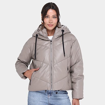 Jaqueta Facinelli Metelassê Capuz Puffer Feminina - Feminino