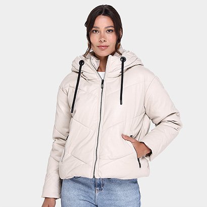 Jaqueta Facinelli Metelassê Capuz Puffer Feminina - Feminino