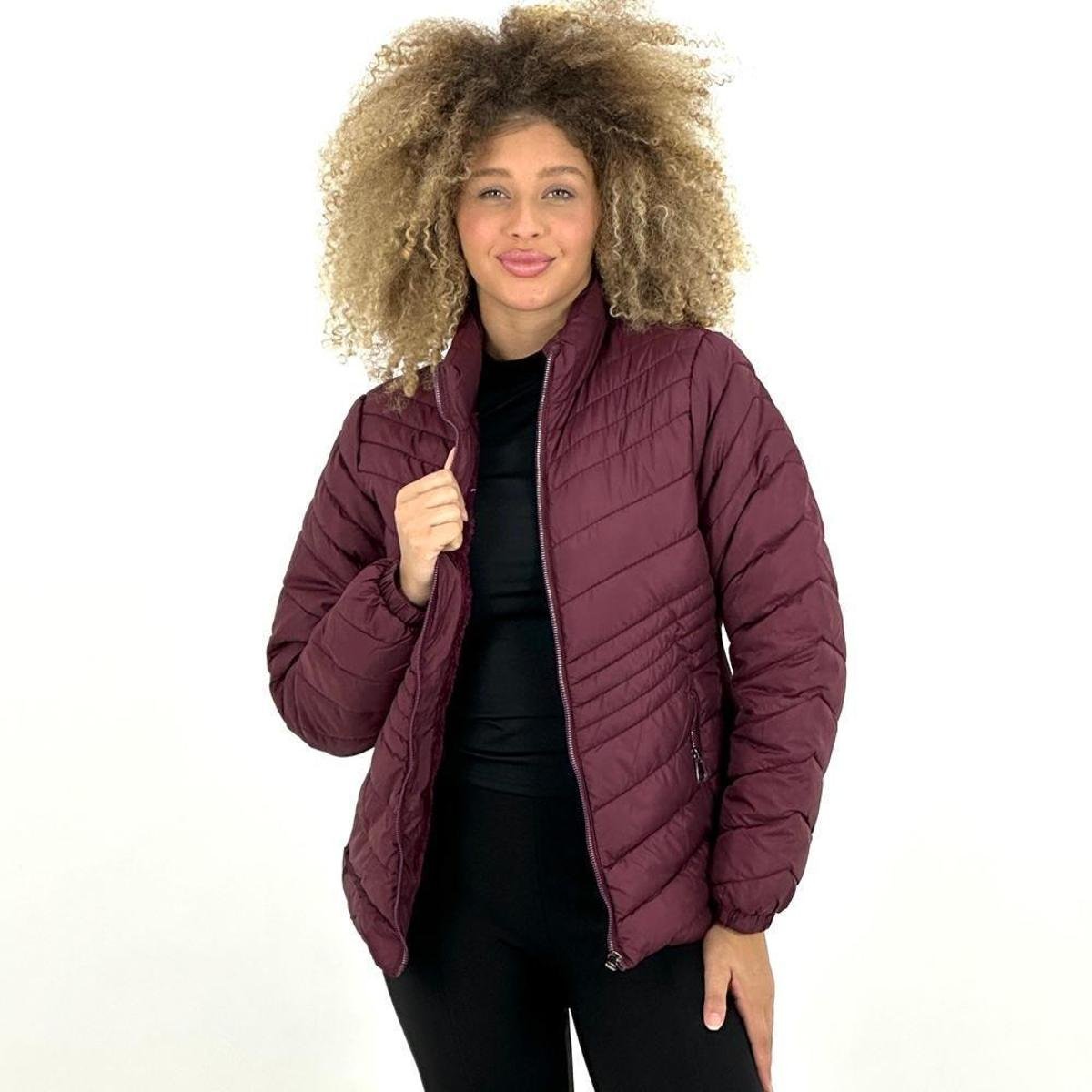 Jaqueta Facinelli Nylon Gola Alta com Zíper Feminina Menor preço em Jaqueta Facinelli Nylon Gola Alta com Zíper Feminina