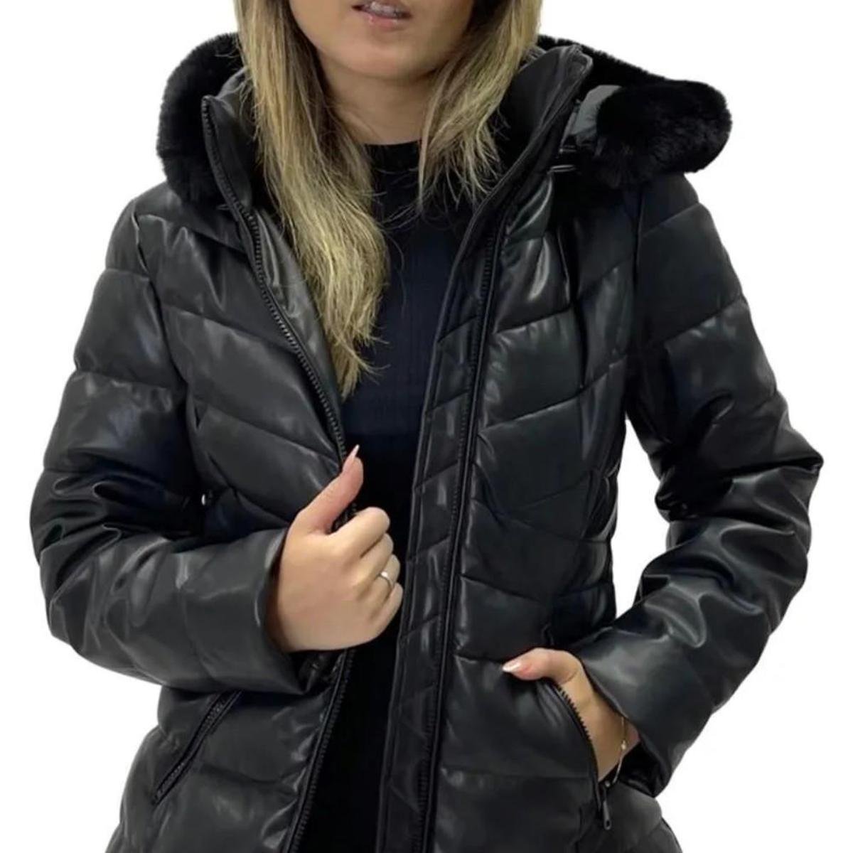 Jaqueta Facinelli PU Resinado Capuz Feminina Zattini