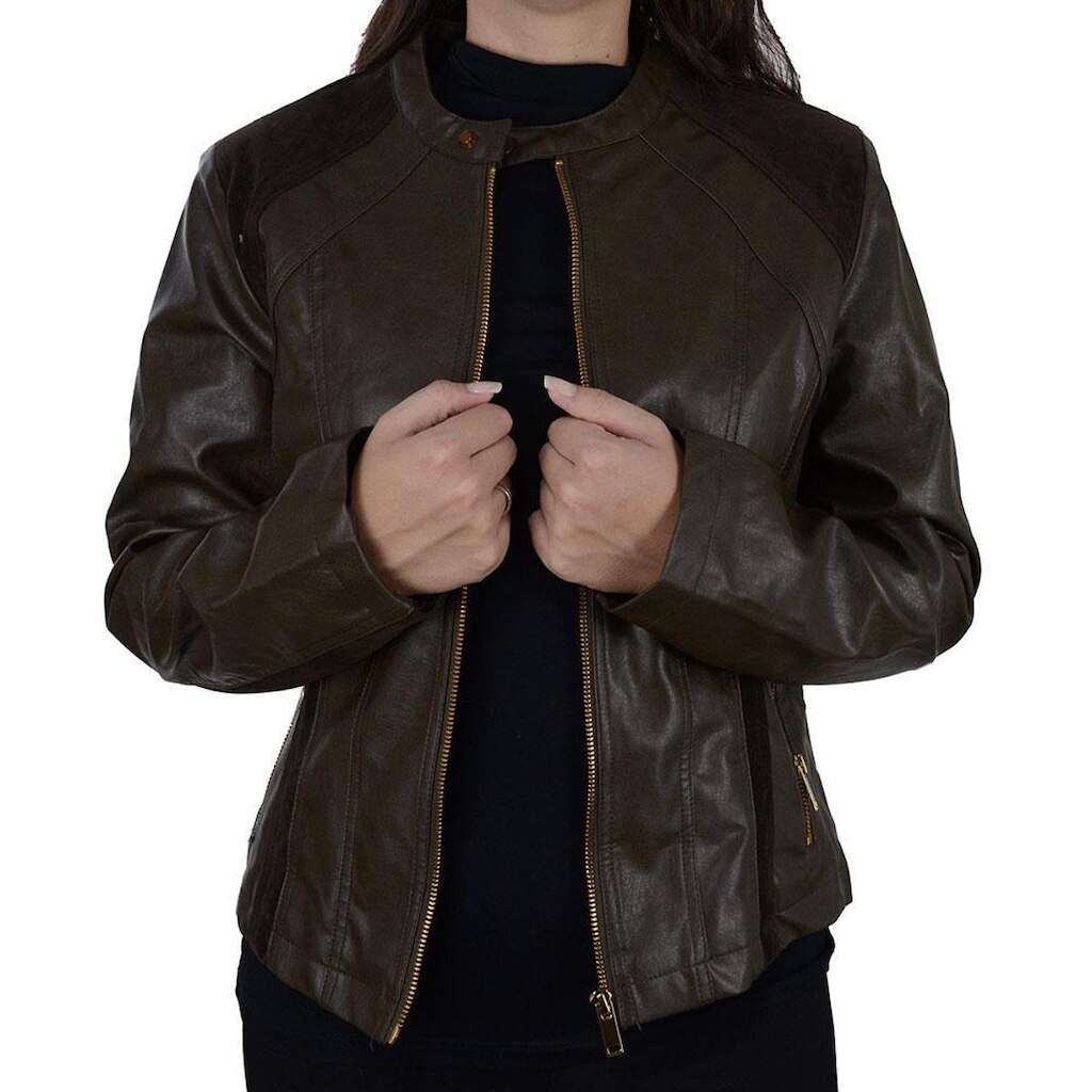 Jaqueta Feminina Alpelo Expresso Suede Marrom - 40300097
