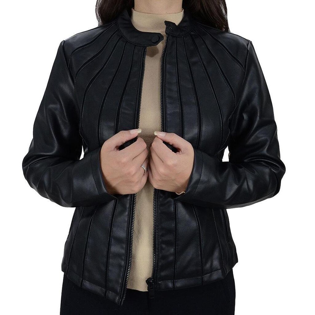 Jaqueta Feminina Alpelo Kohl Gola Padre Preta - 403000