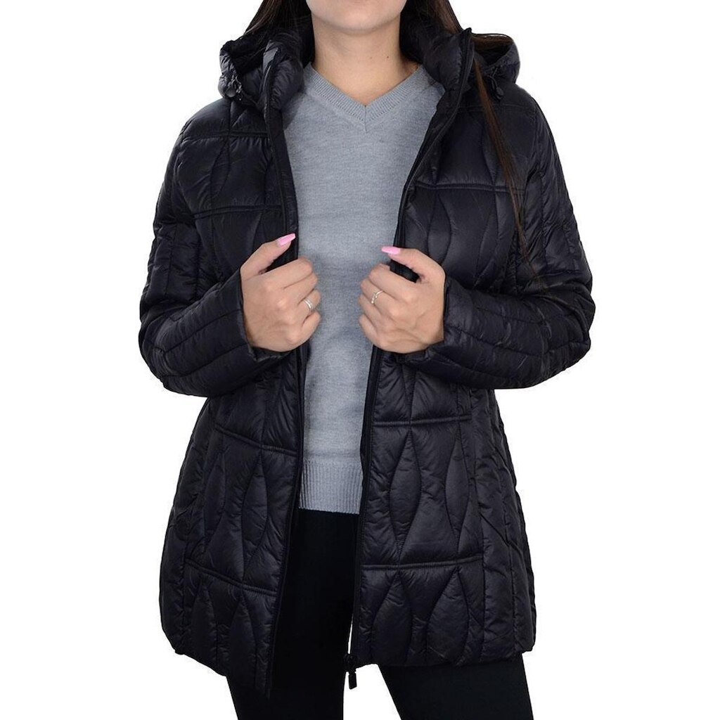 Jaqueta Feminina Alpelo Plumas Longa Plus Size Preta - 40500
