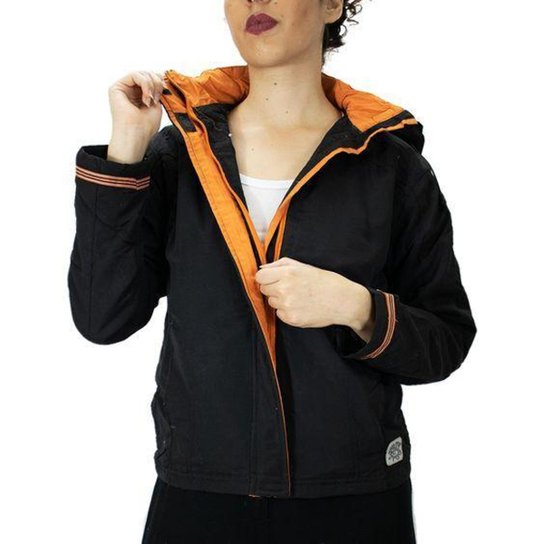 Jaqueta Feminina Corta Vento Frio Forrada Capuz Resistente Água