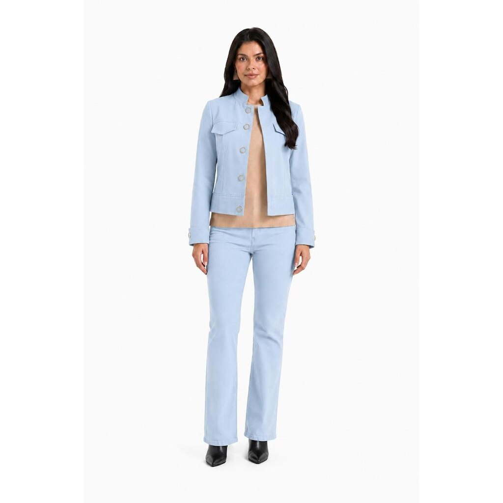 Jaqueta Feminina D Bell Outlet Fashion Botões Azul