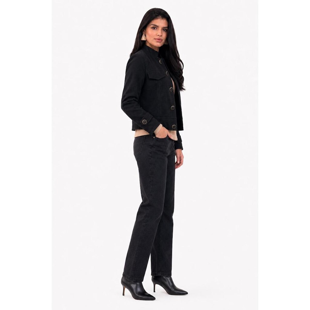 Jaqueta Feminina D Bell Outlet Fashion Botões Preta