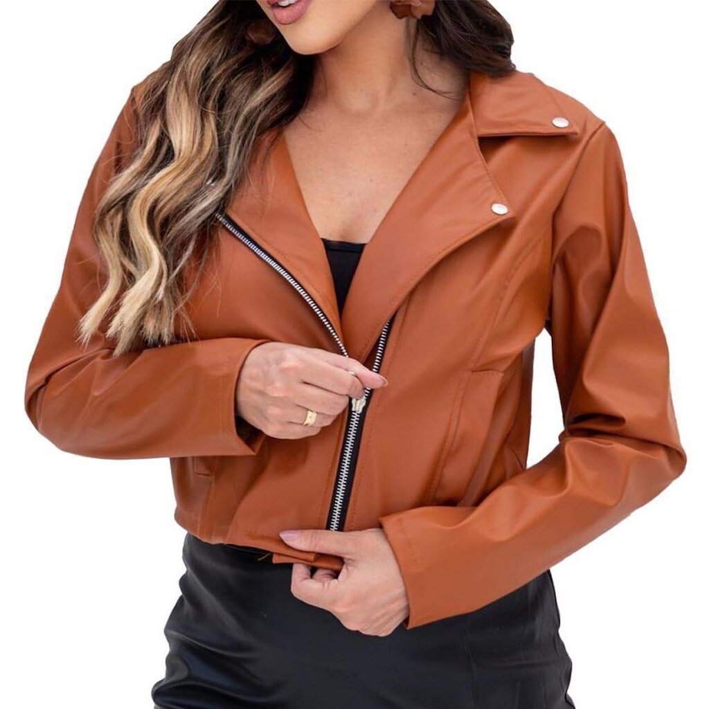 Jaqueta Feminina Estilosa Couro-Ecológico Blusa de frio Donna Martins