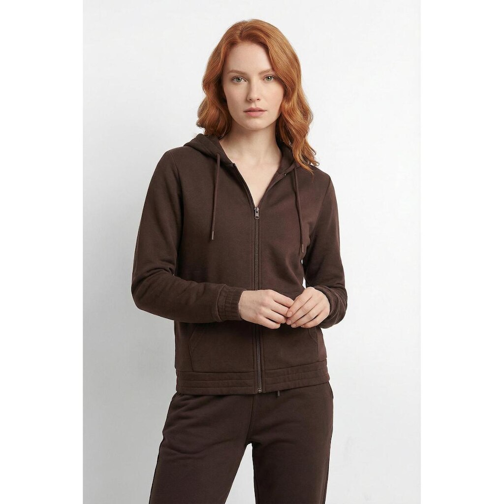 Jaqueta feminina moletom com capuz 61377