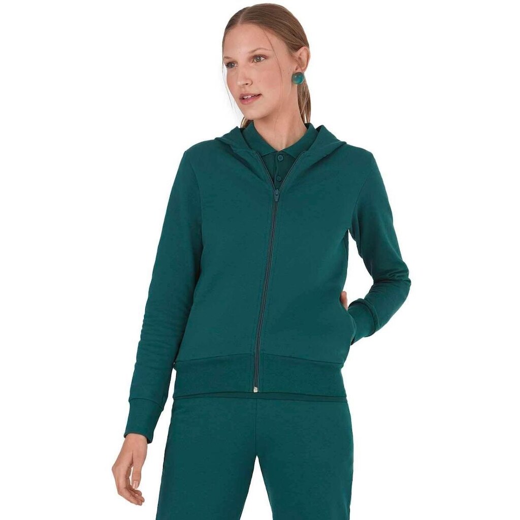 Jaqueta Feminina Moletom Stretch com Capuz Malwee - VERDE - M