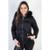 Jaqueta feminina nylon reversível com pelo 84293 - Preto