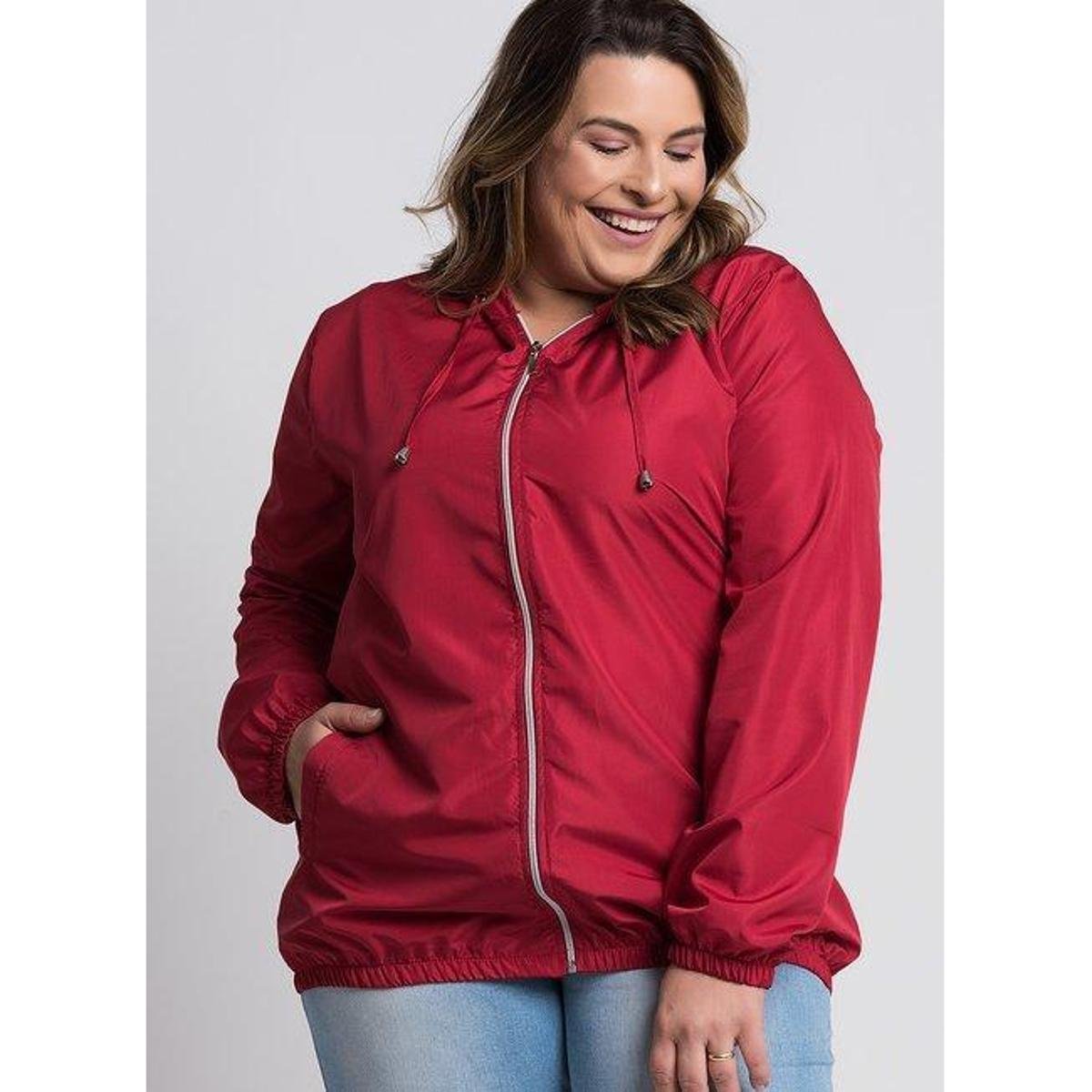 Jaqueta Feminina Plus Size Corta Vento Sem Forro - Serena Menor preço em Jaqueta Feminina Plus Size Corta Vento Sem Forro - Serena