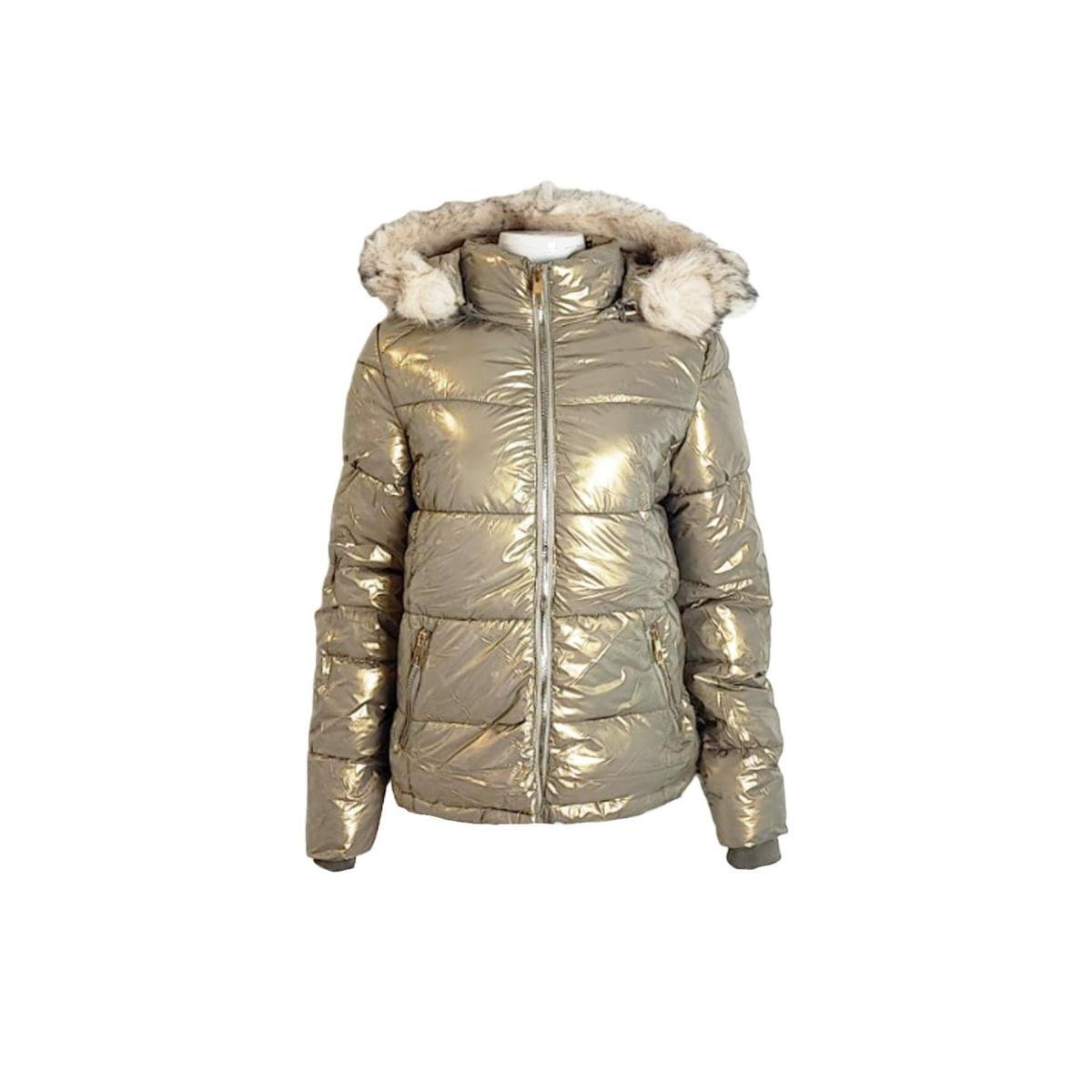 Jaqueta Feminina Puffer Kla Metalizada Dourado Tam. GG | Zattini