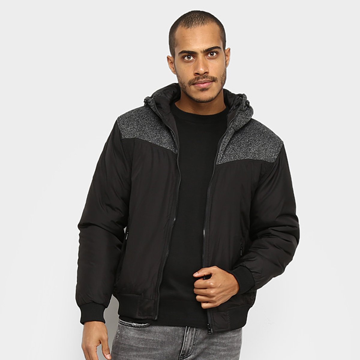 jaqueta gola alta masculina