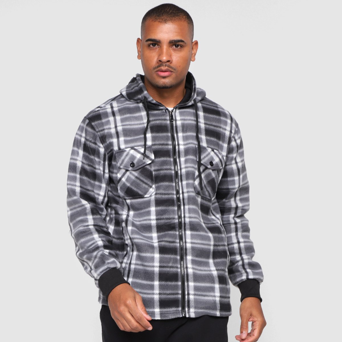 Jaqueta Giorgio Bianco Xadrez Bolso Frontal C/ Capuz Masculina - Xadrez é ruim? Jaqueta Giorgio Bianco Xadrez Bolso Frontal C/ Capuz Masculina - Xadrez é boa?