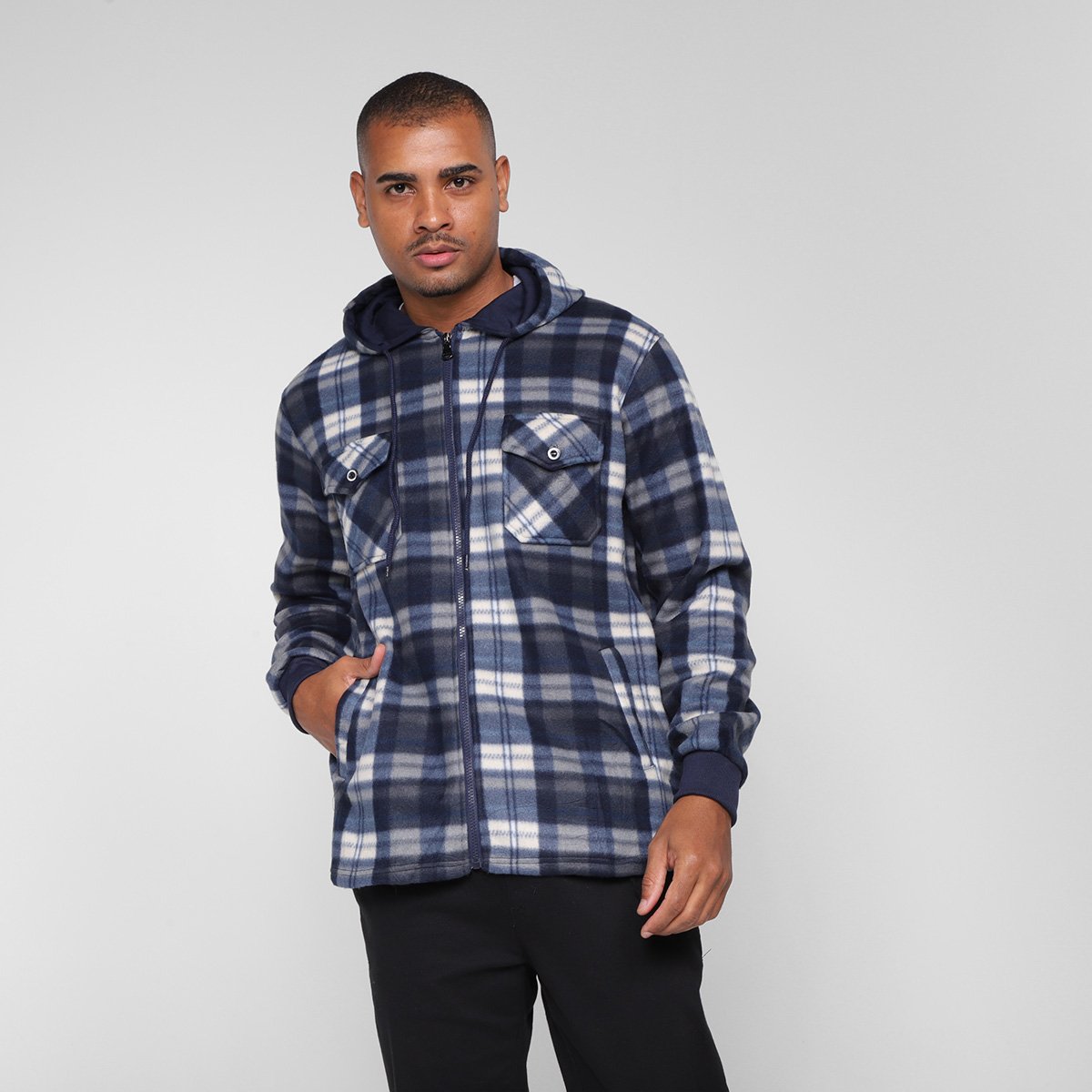 Jaqueta Giorgio Bianco Xadrez Bolso Frontal C/ Capuz Masculina - Xadrez é boa?