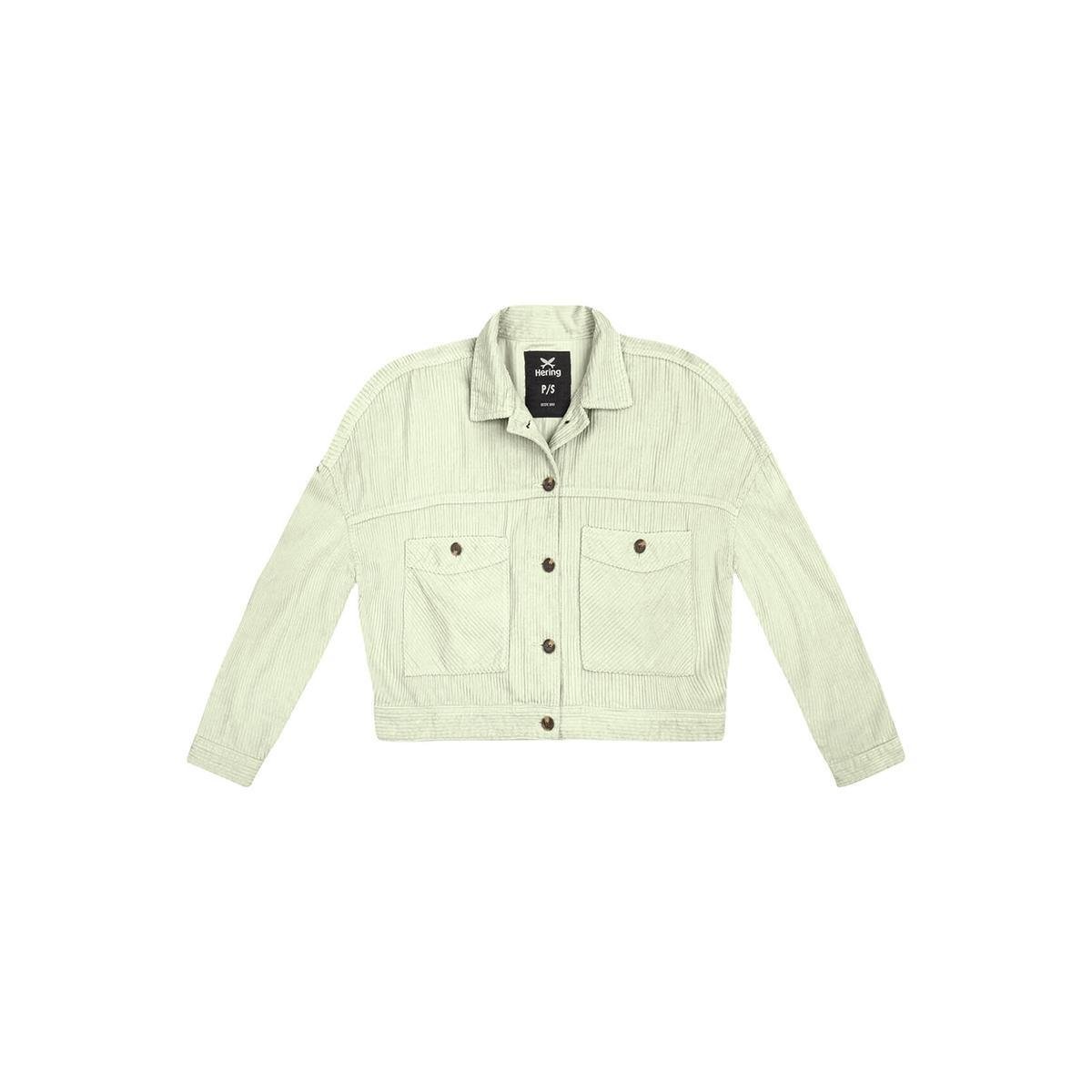 Jaqueta Hering Tecido De Veludo Cotelê Com Bolso Feminina - Verde Menor preço em Jaqueta Hering Tecido De Veludo Cotelê Com Bolso Feminina - Verde