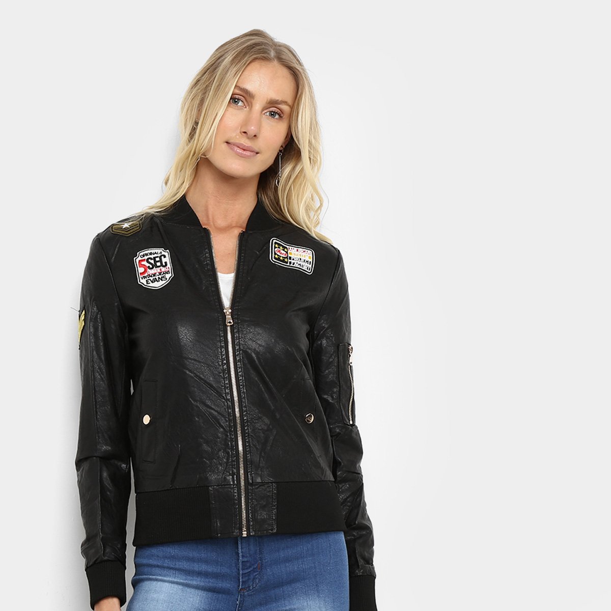 Jaqueta Holin Stone Apliques Feminina - Preto Menor preço em Jaqueta Holin Stone Apliques Feminina - Preto