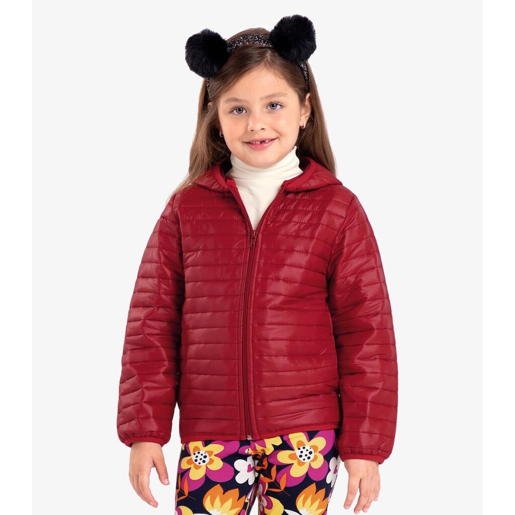 Jaqueta Infantil Feminina Em Microfibra Rovi Kids Vermelho