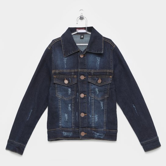 Jaqueta Infantil Frommer Jeans Estonada Masculina - Azul