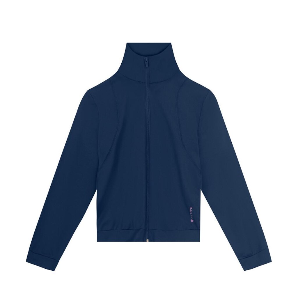 Jaqueta Infantil Menina em Malha Active Azul Marinho Brandili