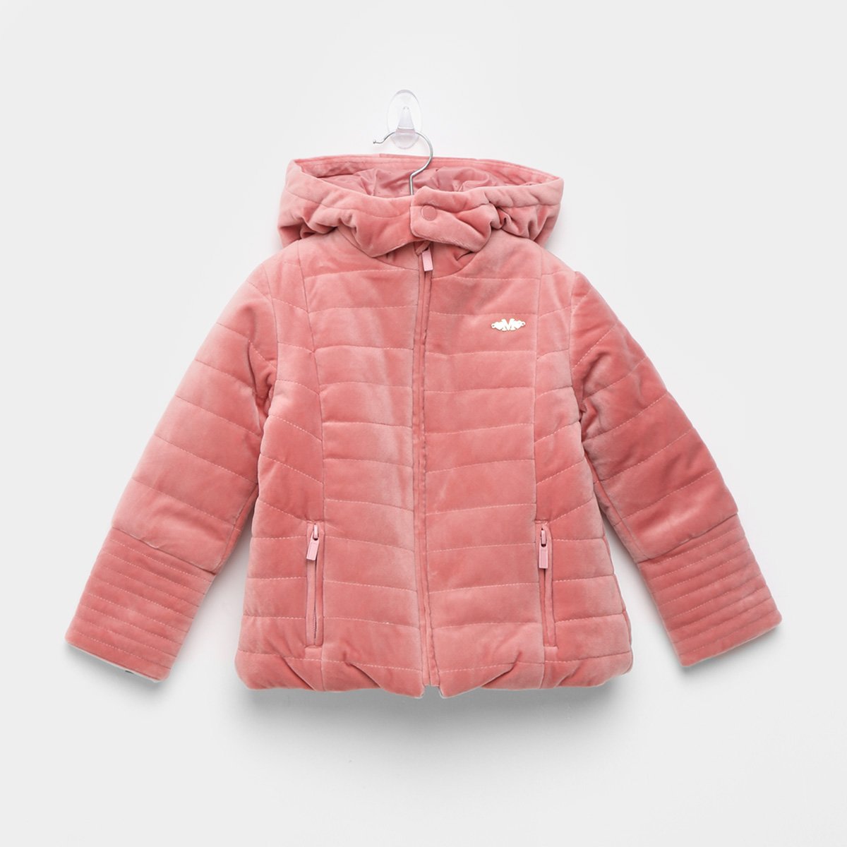 Jaqueta Infantil Milon Aveludado Com Capuz E Bolso Feminina - Rosa Menor preço em Jaqueta Infantil Milon Aveludado Com Capuz E Bolso Feminina - Rosa