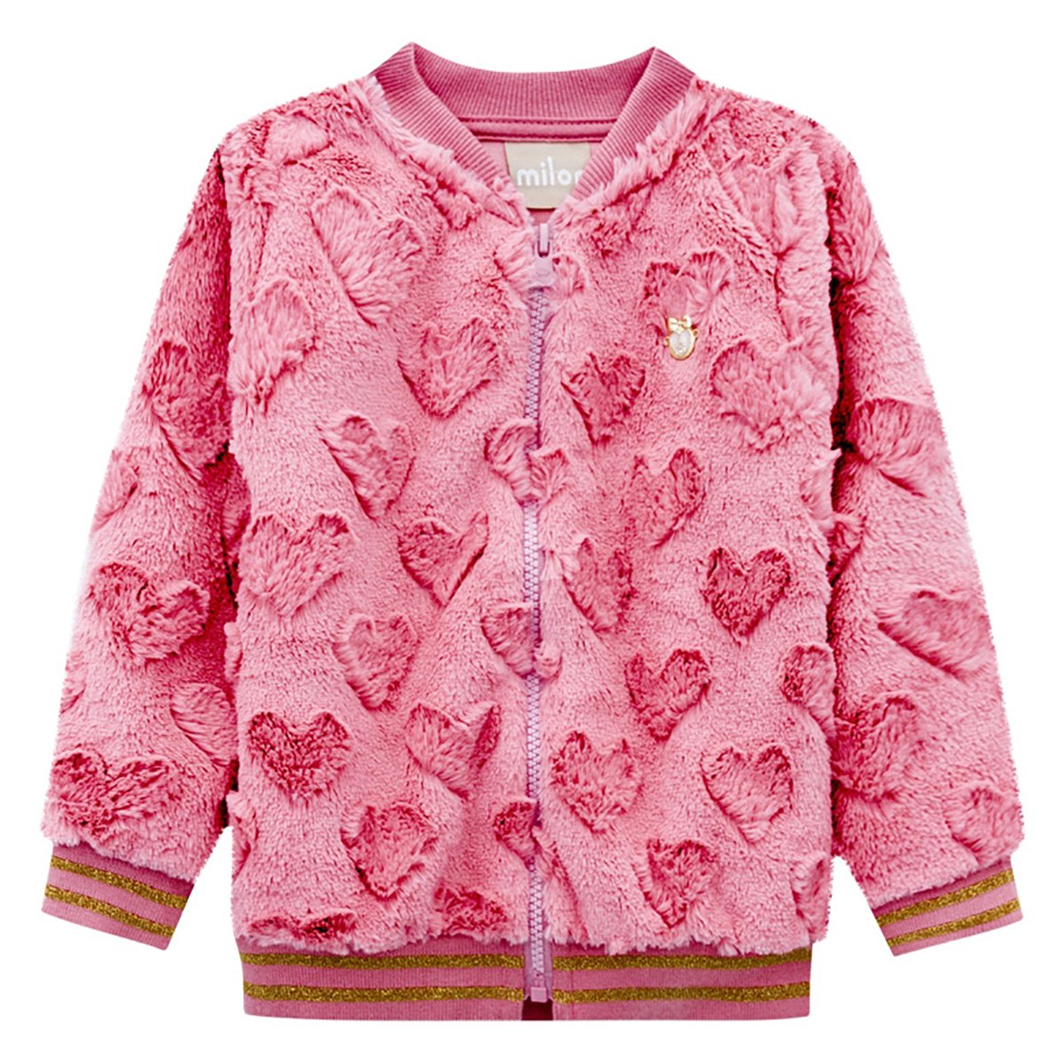 Jaqueta Infantil Milon Pelinho Coração Feminina - Rosa Menor preço em Jaqueta Infantil Milon Pelinho Coração Feminina - Rosa