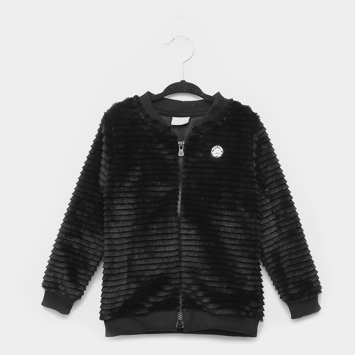 Jaqueta Infantil Milon Pelinho Feminina - Preto Menor preço em Jaqueta Infantil Milon Pelinho Feminina - Preto