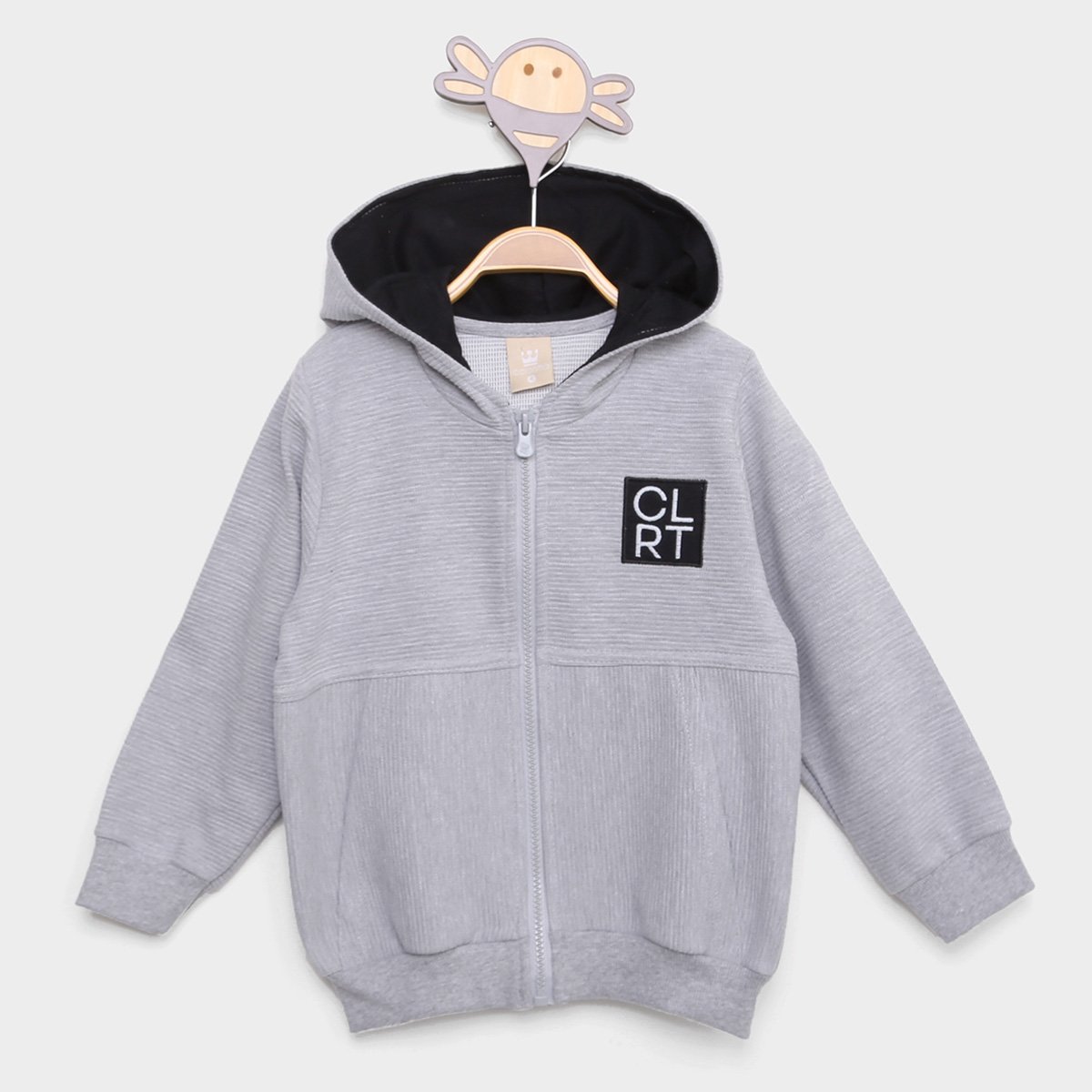 Jaqueta Infantil Moletom Colorittá com Capuz Canelada Menino - Mescla Menor preço em Jaqueta Infantil Moletom Colorittá com Capuz Canelada Menino - Mescla