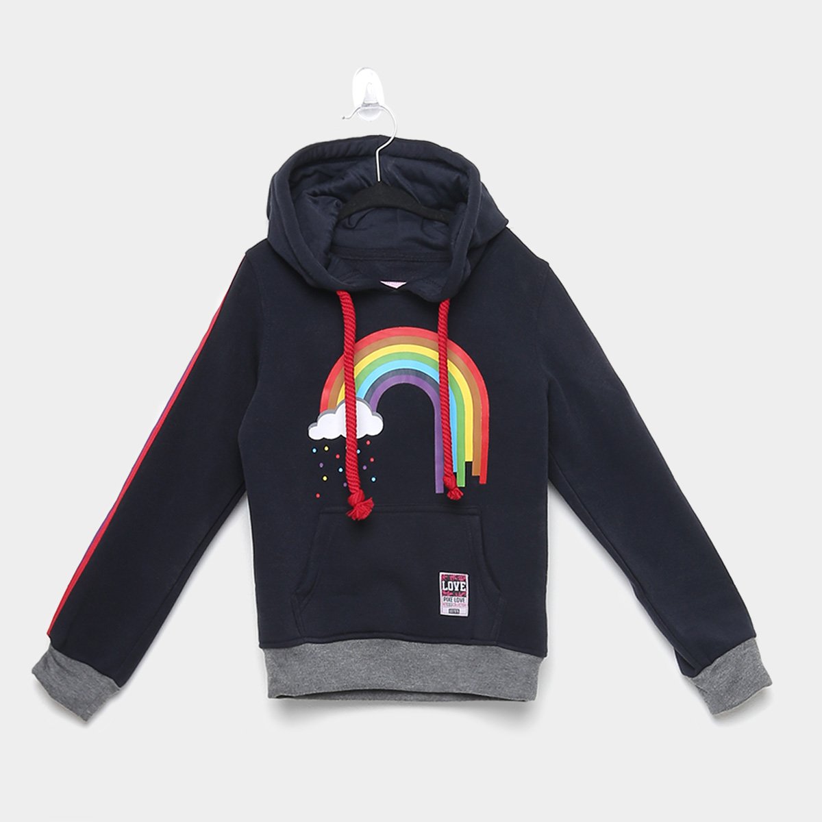 Jaqueta Infantil Pix Love Canguru Capuz Arco-Iris - Marinho Menor preço em Jaqueta Infantil Pix Love Canguru Capuz Arco-Iris - Marinho