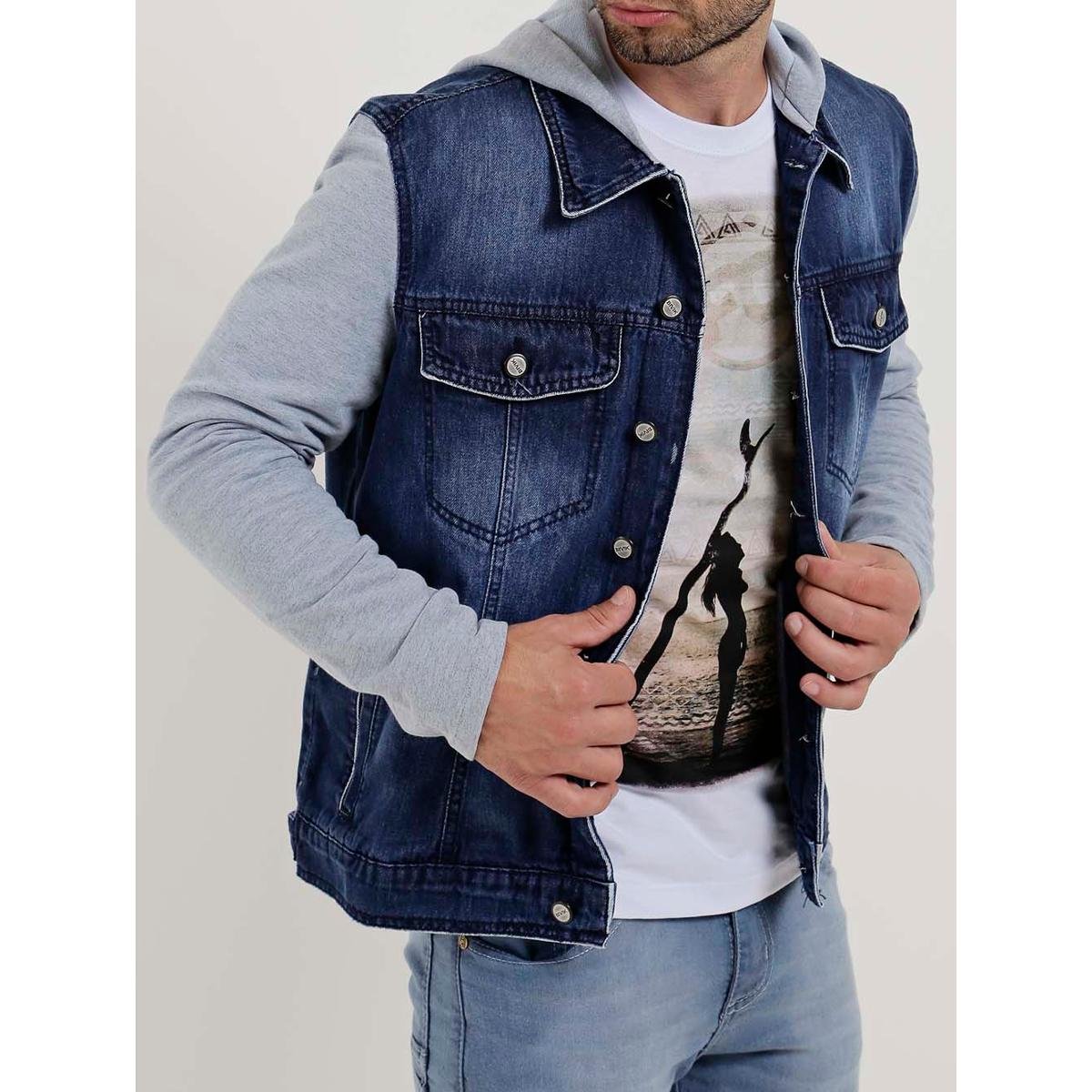 Jaqueta Jeans Bivik Masculina - Azul+Cinza é ruim? Jaqueta Jeans Bivik Masculina - Azul+Cinza é boa?