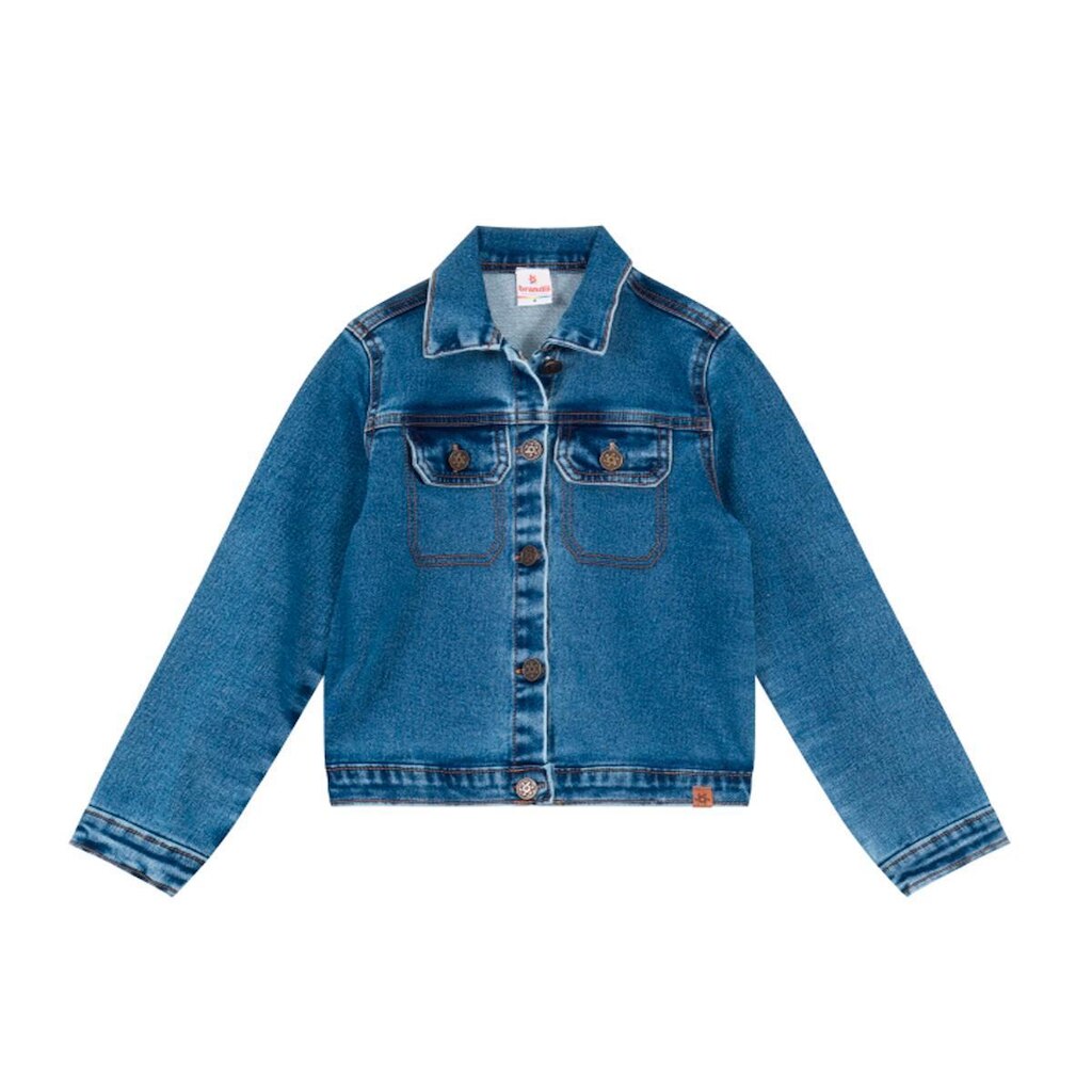 Jaqueta Jeans Com Bolso Infantil Menina Brandili