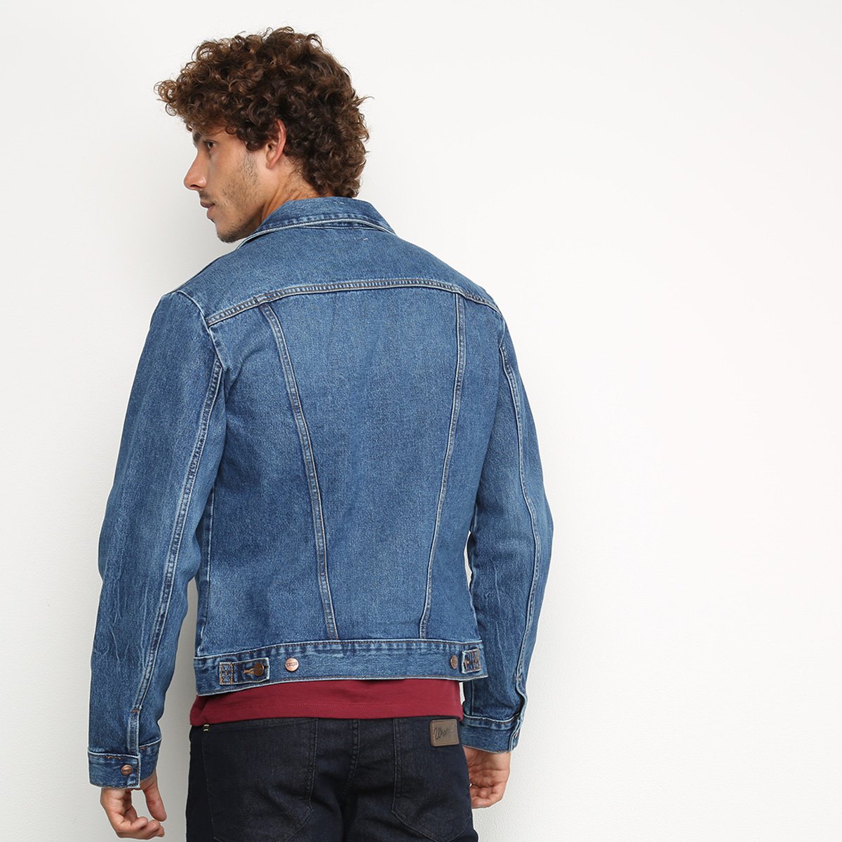 jaqueta jeans wrangler masculina