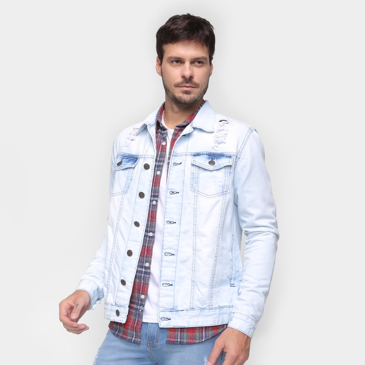 Jaqueta Jeans Ecxo Estonada Masculina - Azul Claro é ruim? Jaqueta Jeans Ecxo Estonada Masculina - Azul Claro é boa?