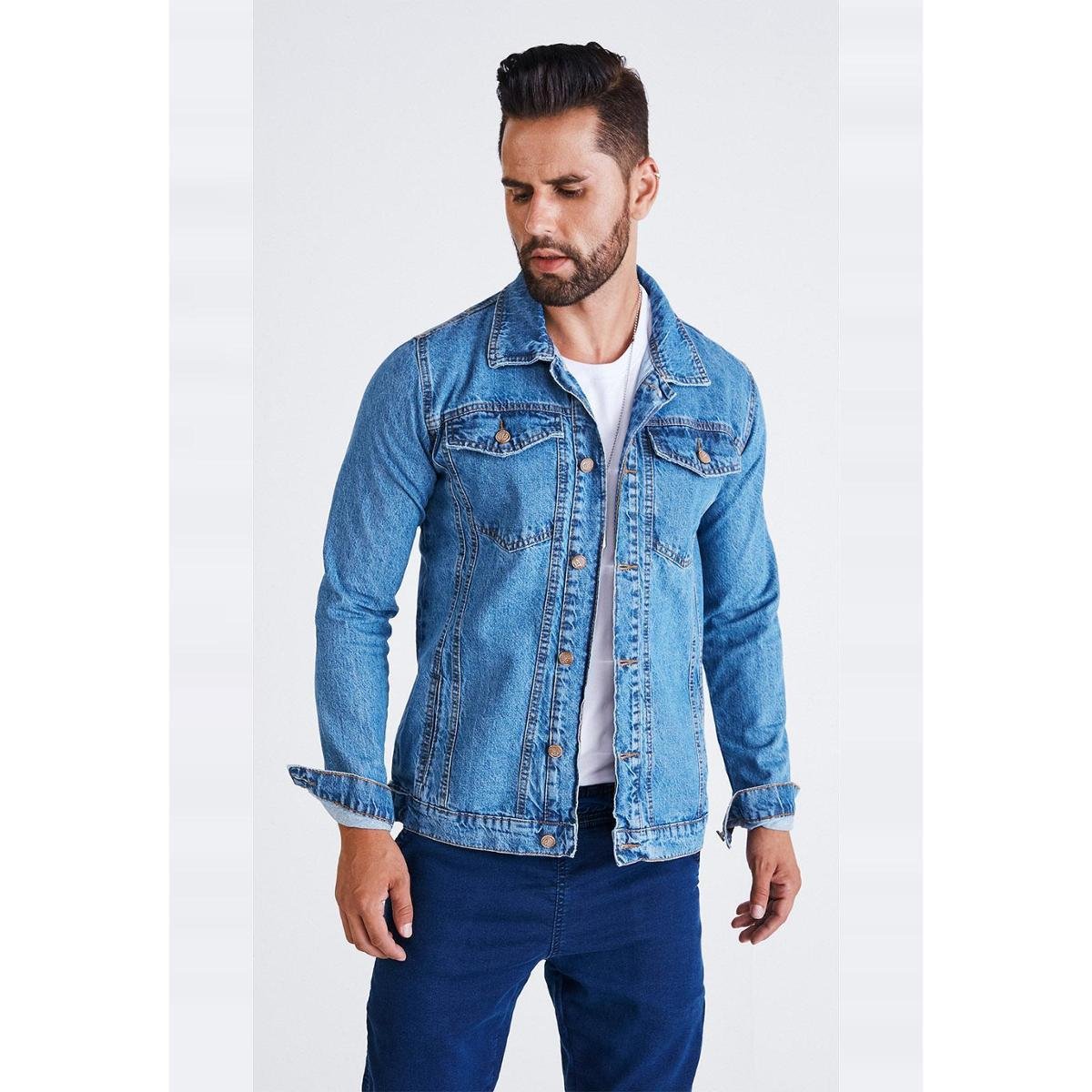Jaqueta Jeans Express Luca - Azul Menor preço em Jaqueta Jeans Express Luca - Azul