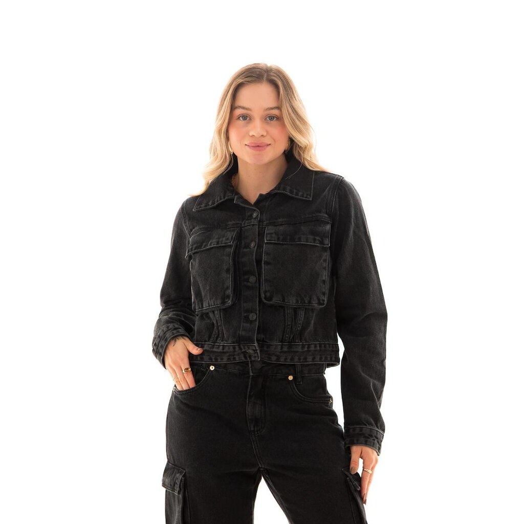 Jaqueta Jeans Feminina Arauto Bag Black
