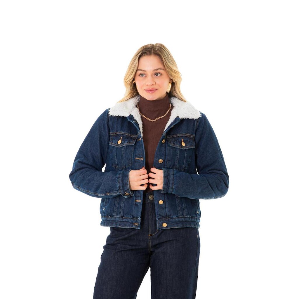 Jaqueta Jeans Feminina Arauto Com Pêlo