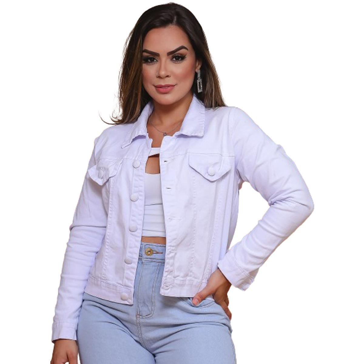 Jaqueta Jeans Feminina com Elastano Branca Zattini