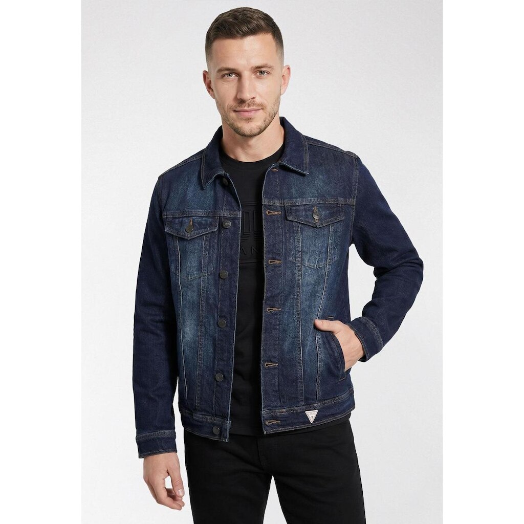 Jaqueta Jeans Guess Trucker Azul Escuro