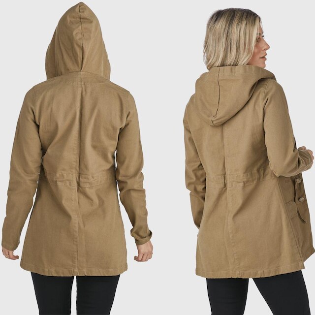 Jaqueta Jeans HNO Jeans Parka Premium Com Capuz Caqui