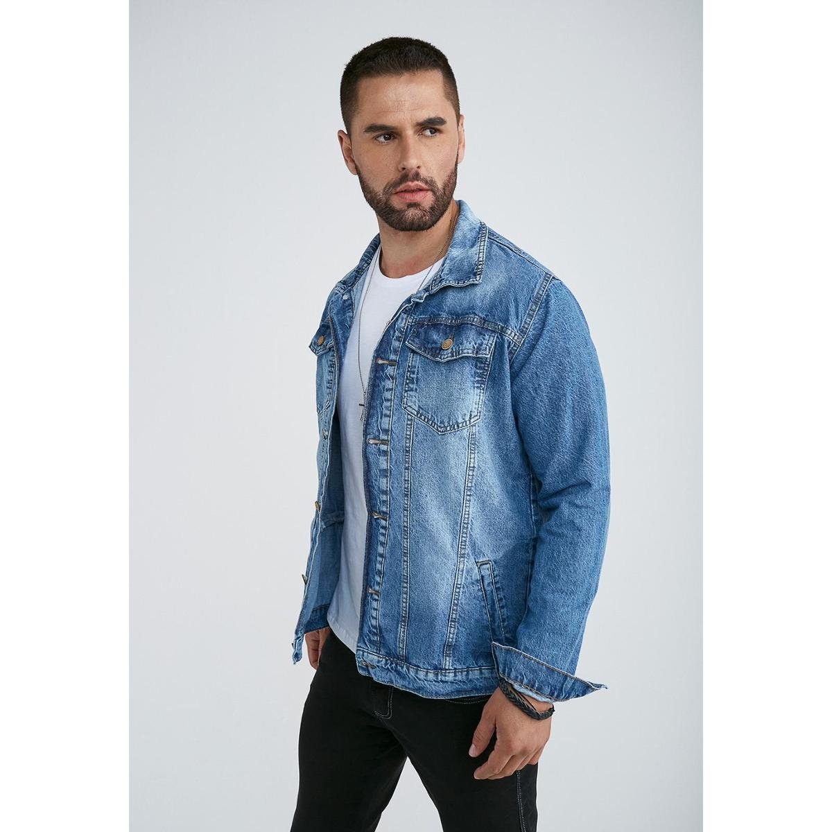 Jaqueta Jeans La'Oase Ignacio - Azul Menor preço em Jaqueta Jeans La'Oase Ignacio - Azul