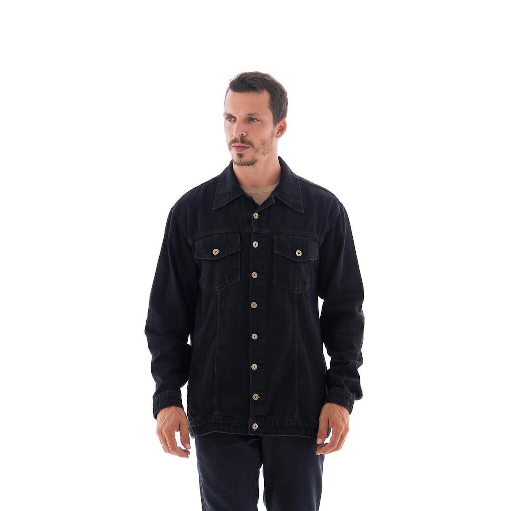 Jaqueta Jeans Masculina Arauto Tradicional Black