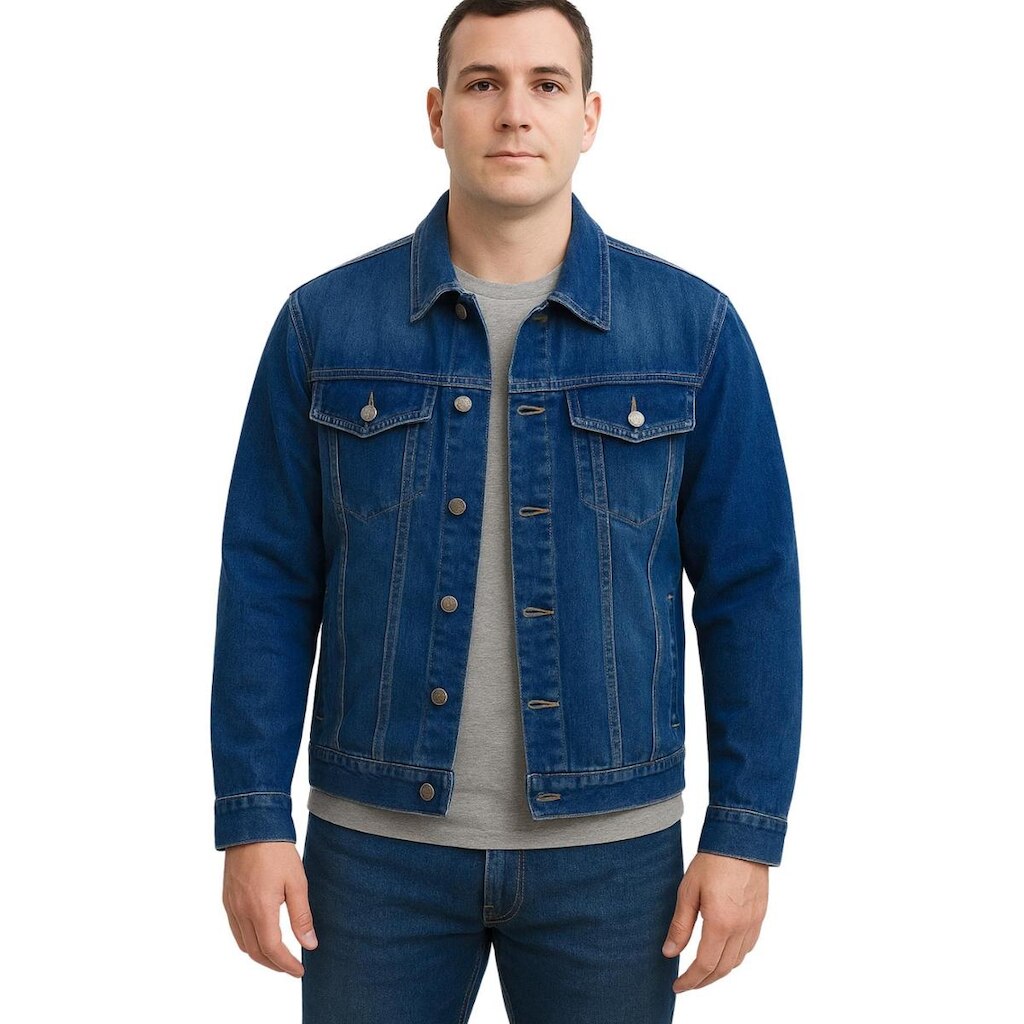 Jaqueta Jeans Masculina Azul Premium Fit Alto Padrão
